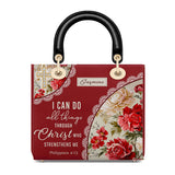 Catholight Blooming With Faith Personalized Lady Leather Bag