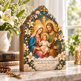 Catholight Wooden Faith Block - Holy Family As for Me and My Household