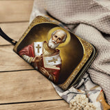 Catholight Saint Nicolas : Le Patron de la Générosité - Portefeuille en Cuir