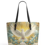Catholight  Grace of the Holy Spirit  Leather Tote Bag