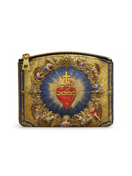 Catholight Sacred Heart of Divine Love Leather Rosary Pouch