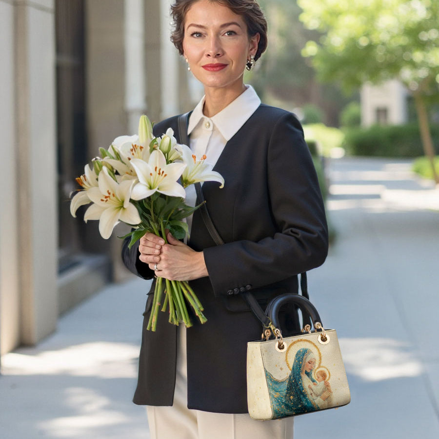 Catholight Divine Mother’s Embrace Lady Leather Bag