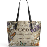 Catholight Faithful Blossom Leather Tote Bag