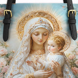 Catholight  Celestial Love Keeper  Leather Tote Bag