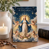 Catholight The Queen of Heaven Devotional Wooden Art Quote