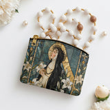 Catholight St. Catherine of Siena in Sacred Devotion Leather Rosary Pouch