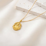 Catholight Blessed Virgin Mary Lily Portrait Necklace in 18K Gold Vermeil