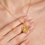 Catholight Blessed Virgin Mary Lily Portrait Necklace in 18K Gold Vermeil