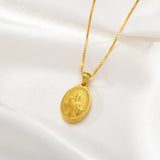 Catholight Sacred Heart of Jesus & Cross Protector Necklace in Gold Vermeil