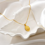 Catholight Sacred Heart of Jesus & Cross Protector Necklace in Gold Vermeil