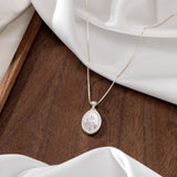 Catholight Sacred Heart of Jesus & Cross Protector Necklace in Sterling Silver