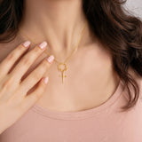 Catholight Crown of Thorns Cross Necklace in 14K Gold Vermeil/ Sterling Silver