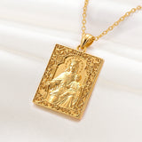 Catholight Our Lady of Mount Carmel Scapular Medal Necklace in 18K Gold Vermeil