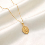 Catholight Double-Sided Miraculous Medal & Marian Monogram Necklace in 18K Gold Vermeil
