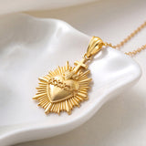 Catholight Sacred Heart of Jesus Crown of Thorns Necklace in 18K Gold Vermeil