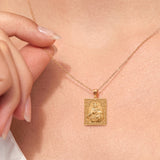 Catholight Our Lady of Mount Carmel Scapular Medal Necklace in 18K Gold Vermeil