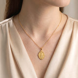 Catholight Double-Sided Miraculous Medal & Marian Monogram Necklace in 18K Gold Vermeil