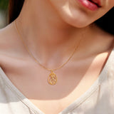 Catholight Openwork French Auspice Maria Necklace in 14K Gold Vermeil/ Sterling Silver