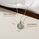 Catholight St. Benedict Necklace in Oxidized Sterling Silver