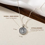 Catholight St. Benedict Necklace in Oxidized Sterling Silver