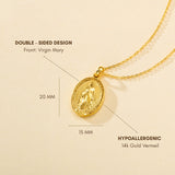 Catholight Miraculous Mary Necklace in Gold Vermeil