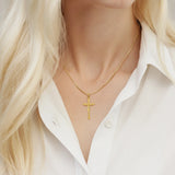 Catholight St. Benedict Crucifix Necklace in Gold Vermeil