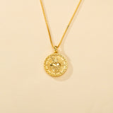 Catholight Sacred Heart and Cross Necklace in Gold Vermeil