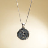 Catholight ST. Michael The Archangel  Necklace in Oxidized Sterling Silver