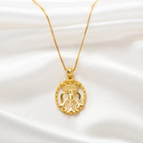 Catholight Openwork French Auspice Maria Necklace in 14K Gold Vermeil/ Sterling Silver