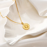 Catholight Sacred Heart and Cross Necklace in Gold Vermeil