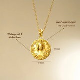 Catholight Blessed Virgin Mary Necklace in Gold Vermeil