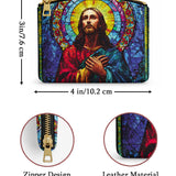 Catholight Glorious Christ Leather Rosary Pouch