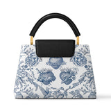 Catholight Sacred Elegance Blue and White Devotion Leather Satchel Bag