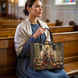 Catholight Archangel's Triumph  Leather Tote Bag