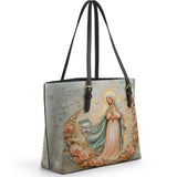 Catholight The Crescent of Serenity Leather Tote Bag