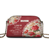 Catholight Blooming With Faith Personalized Leather Crossbody Bag
