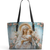 Catholight  Celestial Love Keeper  Leather Tote Bag