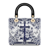 Catholight The Cross Amidst Blooming Faith Lady Leather Bag