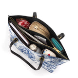 Catholight Sacred Serenity Virgin Mary  Leather Tote Bag