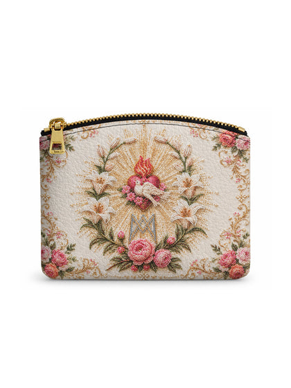 Catholight Marian Dove Leather Rosary Pouch