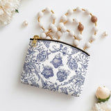 Catholight Sacred Elegance: Blue and White Devotion Leather Rosary Pouch