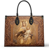 Catholight Lady Of Mount Carmel Personalized Leather Bag