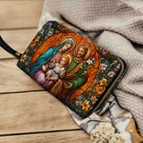 Catholight Holy Family Eternal Light Leather Wallet Purse