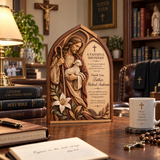 Catholight Wooden Faith Block - A Faithful Shepherd Priest Gift