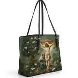 Catholight The Cross of Redemption Leather Tote Bag