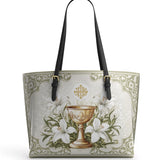 Catholight The Holy Eucharist Leather Tote Bag