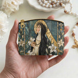 Catholight St. Catherine of Siena in Sacred Devotion Leather Rosary Pouch