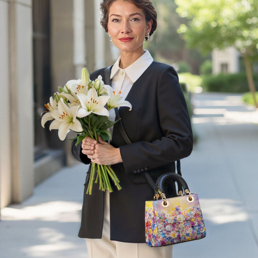 Catholight Floral Resurrection Lady Leather Bag