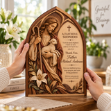 Catholight Wooden Faith Block - A Faithful Shepherd Priest Gift