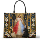 Catholight St. Faustina Divine Mercy Vision Leather Bag